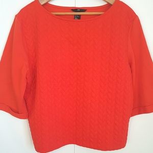 H&M M Quilted Textured Half Sleeve Top Size Medium